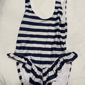 Beach Riot Navy and White Striped One Piece